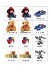 English Worksheet: TOYS memory game