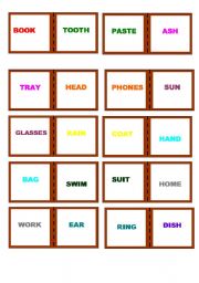 English Worksheet: Compound nouns dominoes