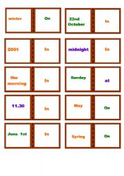 English Worksheet: Time dominoes