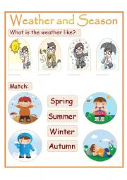 English Worksheet: season and weather