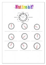 English worksheet: What time is it?