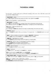 English worksheet: MODAL VERBS