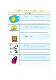 English worksheet: Whats the weather like?