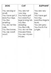 English Worksheet: what animal i am?