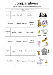 English Worksheet: comparatives