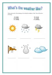 English worksheet: Whats the weather like?