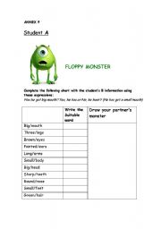 English Worksheet: Monsters