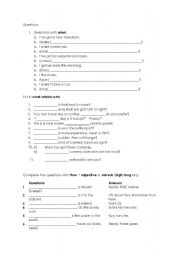 English Worksheet: Question revision