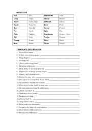 English worksheet: Adjectives