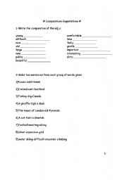 English worksheet: comparatives- superlatives