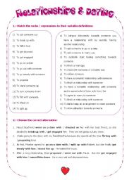 English Worksheet: Relationships & Dating