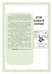 English Worksheet: stop climate change