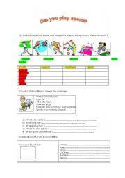 English Worksheet: Can you play sports ?