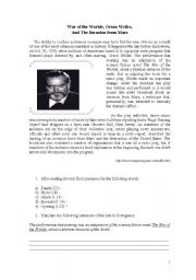 English Worksheet: War of the worlds 