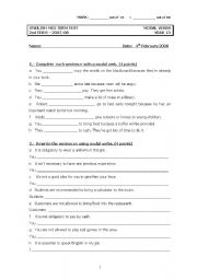 English worksheet: test