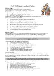 English worksheet: Additional practice on past continuous