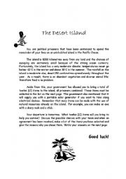 English Worksheet: The Desert Island