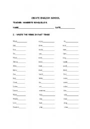 English Worksheet: PAST TENSE TEST