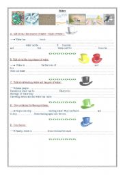 English worksheet: Writing activity using the six hats strategy