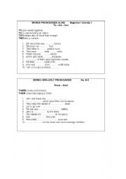 English Worksheet: 5-minute Activities (Homophones)