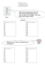English worksheet: Riddle