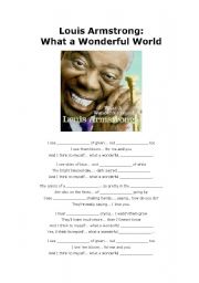 English Worksheet: Louis Armstrong: What a Wonderful World