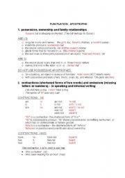 English Worksheet: Apostrophe practice