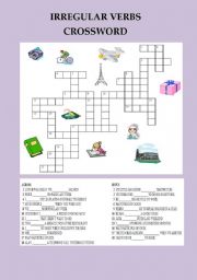 English Worksheet: IRREGULAR VERBS CROSSWORD