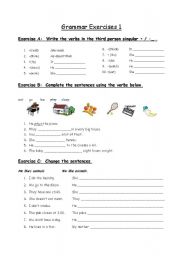 English Worksheet: Present Simple Grammar Exercise part 1