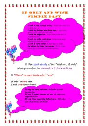 English Worksheet: if only+wish+conditionals