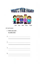 English Worksheet: Whats your name?