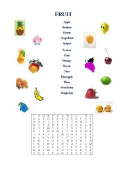 English worksheet: Fruit