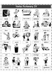 English Worksheet: VERBS PICTIONARY 4