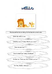 English worksheet: Lion and cub