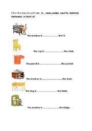English Worksheet: Prepositions
