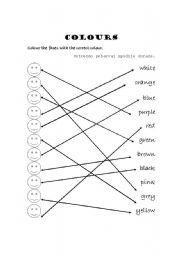 English Worksheet: COLOURS