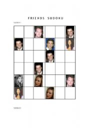 English worksheet: Sudoku with F*R*I*E*N*D*S characters! - PART 1