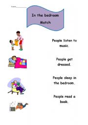English worksheet: In the bedroom