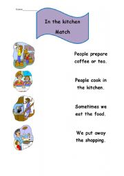 English Worksheet: In the kitchen