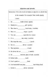 English Worksheet: adverb