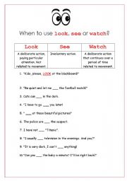 Look, see or watch?