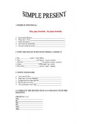 English worksheet: SIMPLE PRESENT