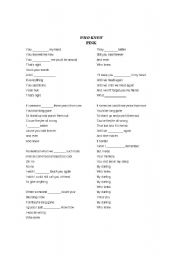 English Worksheet: SONG WHO KNEW - SIMPLE PAST