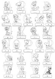 English Worksheet: ABC - illustrated