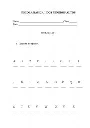 English worksheet: the alphabet