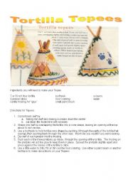 English Worksheet: Tortilla TePees