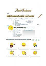 English worksheet: Present Continuous