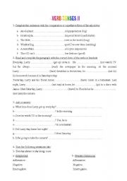 English worksheet: VERB TENSES II