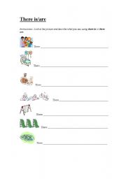 English Worksheet: There is/are