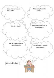 English Worksheet: Letter to Eric Carle planning sheet